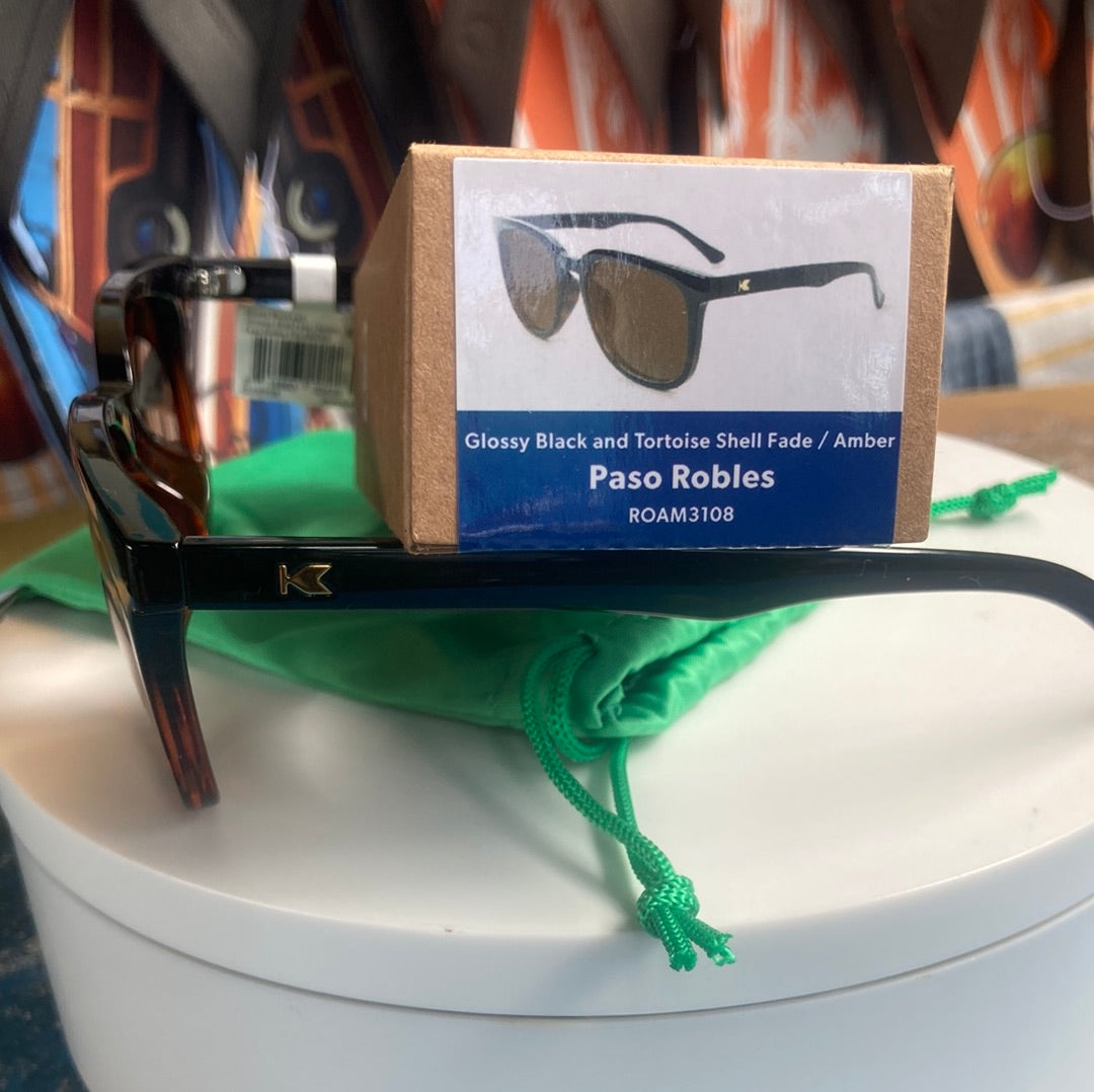 GLOSSY BLACK TORTOISE SHELL/AMBER - SUNGLASSESS Polarized Knockaround Sunglasses