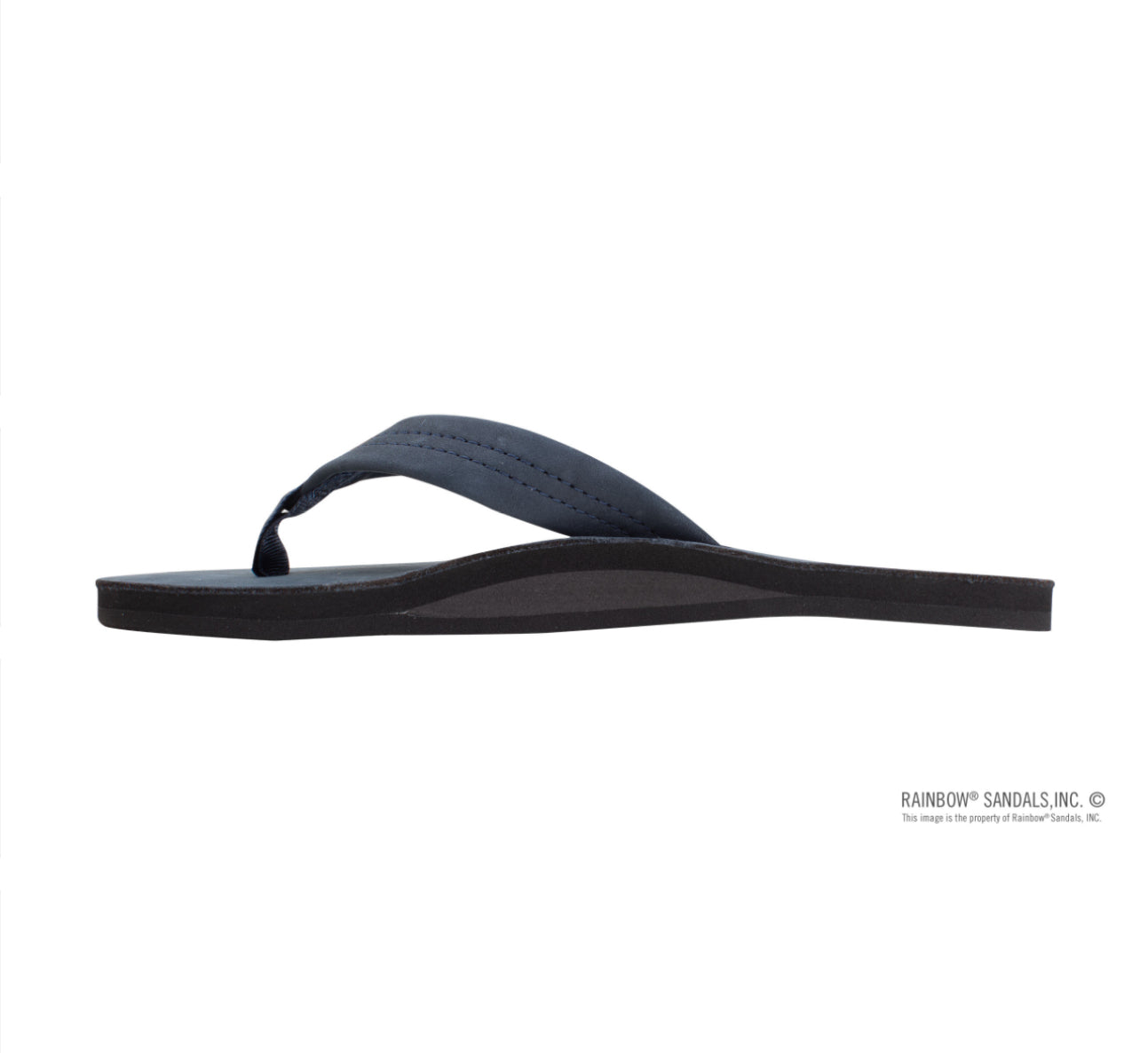 NAVY - Rainbow Single Layer Premier Leather w/Arch Support 1” Strap