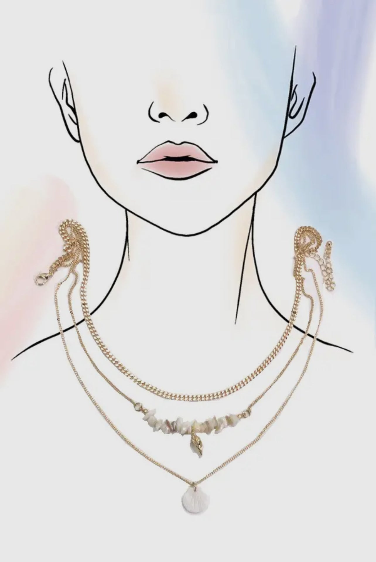 Ocean Seashell Conch Multilayer Necklace