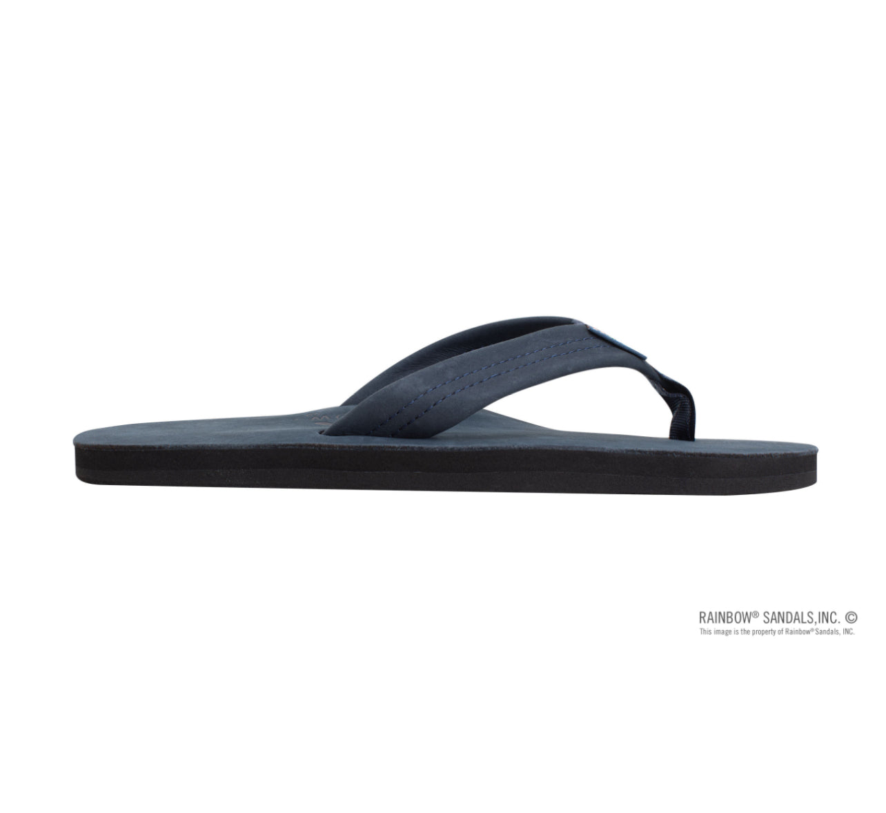 NAVY - Rainbow Single Layer Premier Leather w/Arch Support 1” Strap