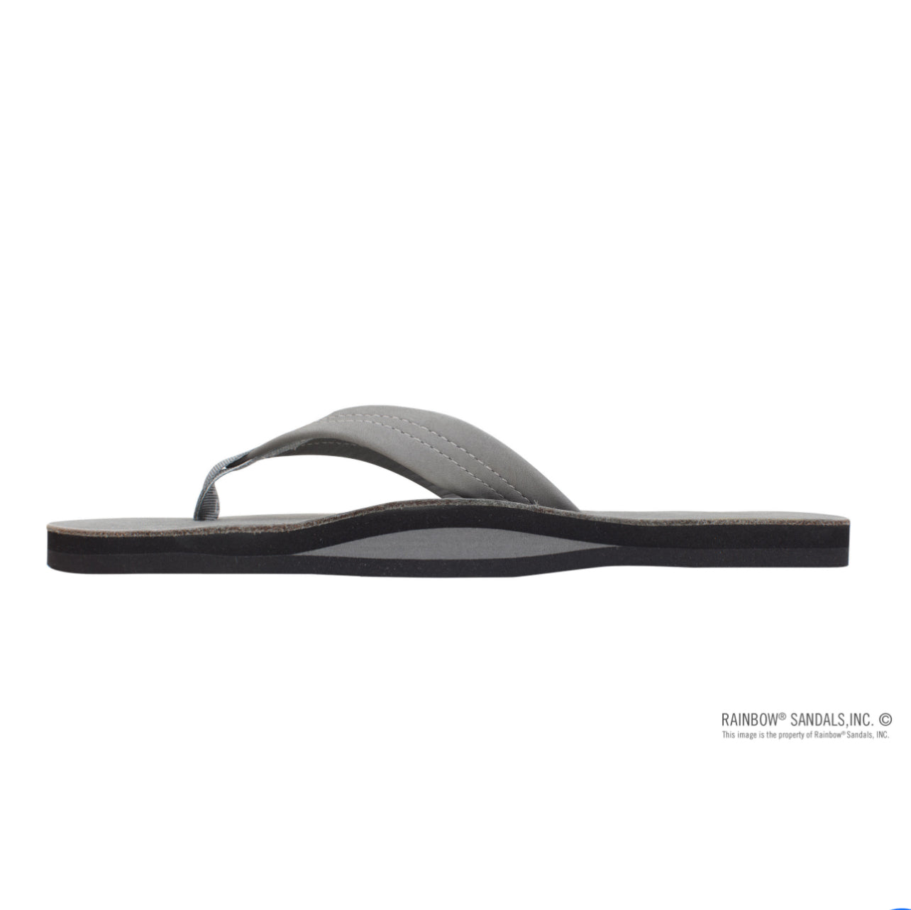 GREY - Rainbow Single Layer Premier Leather w/Arch Support 1” Strap