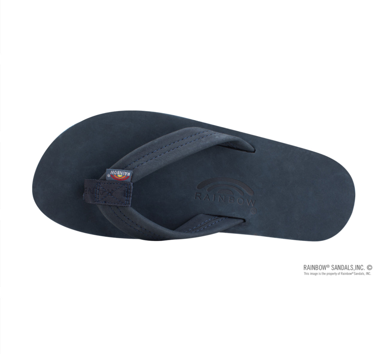 NAVY - Rainbow Single Layer Premier Leather w/Arch Support 1” Strap