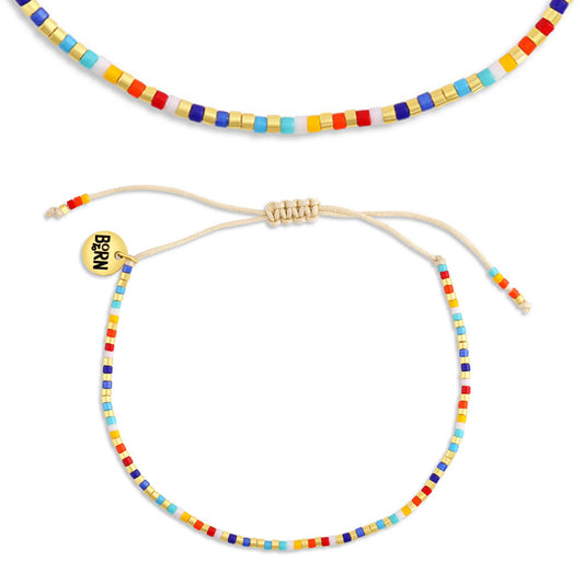 CORAL REEF - stackable adjustable pull-tie bracelet