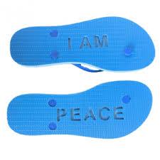 MOE LOCO I AM PEACE FLIP FLOPS - mens blue