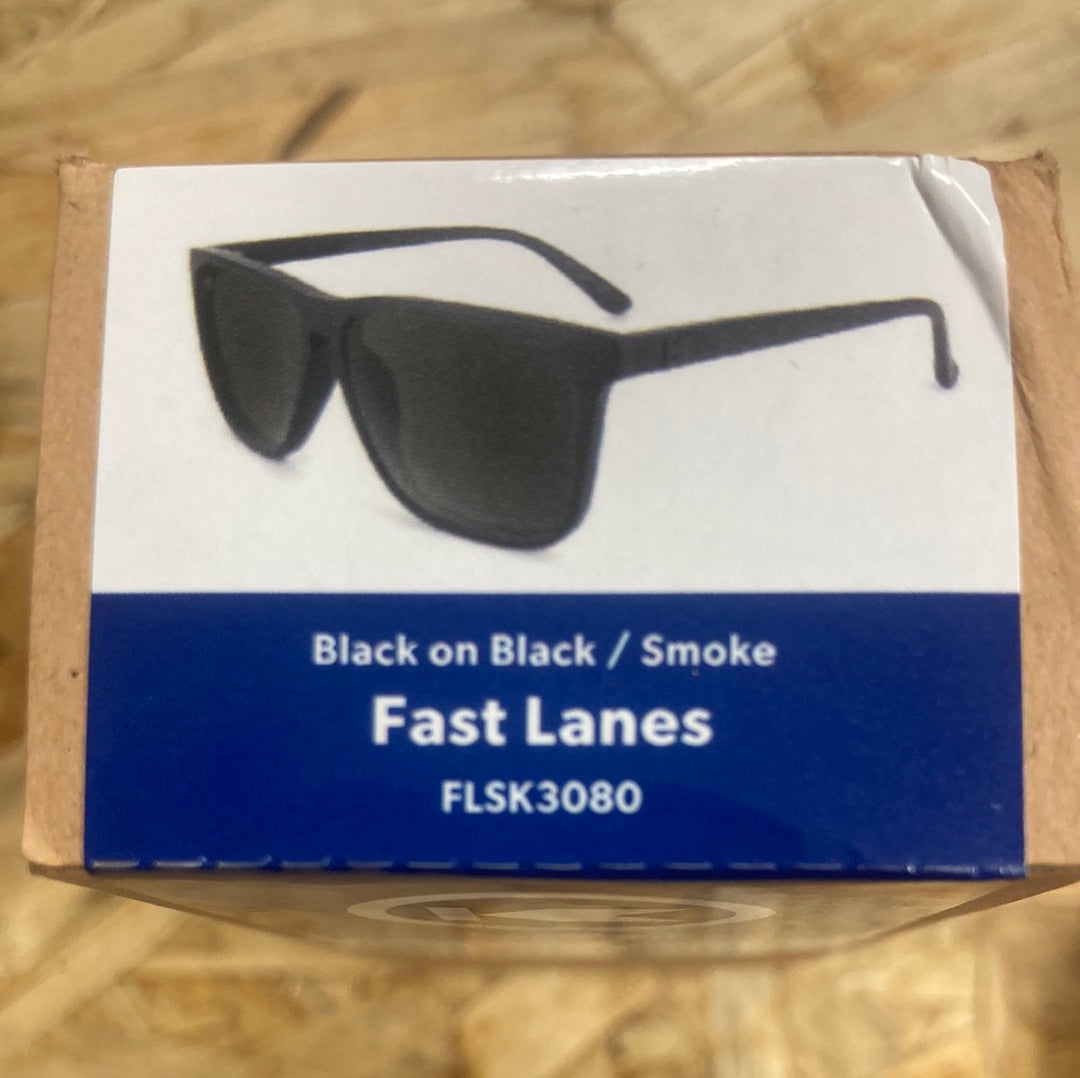 BLACK ON BLACK/SMOKE FAST LANES - Polarized Knockaround Sunglasses