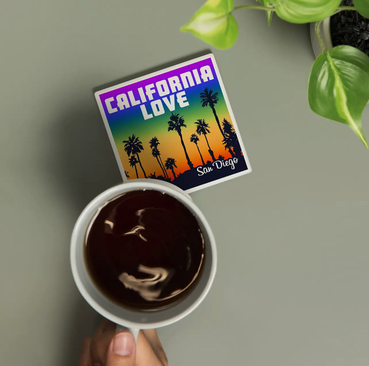 CALIFORNIA LOVE - San Diego Ceramic Coaster