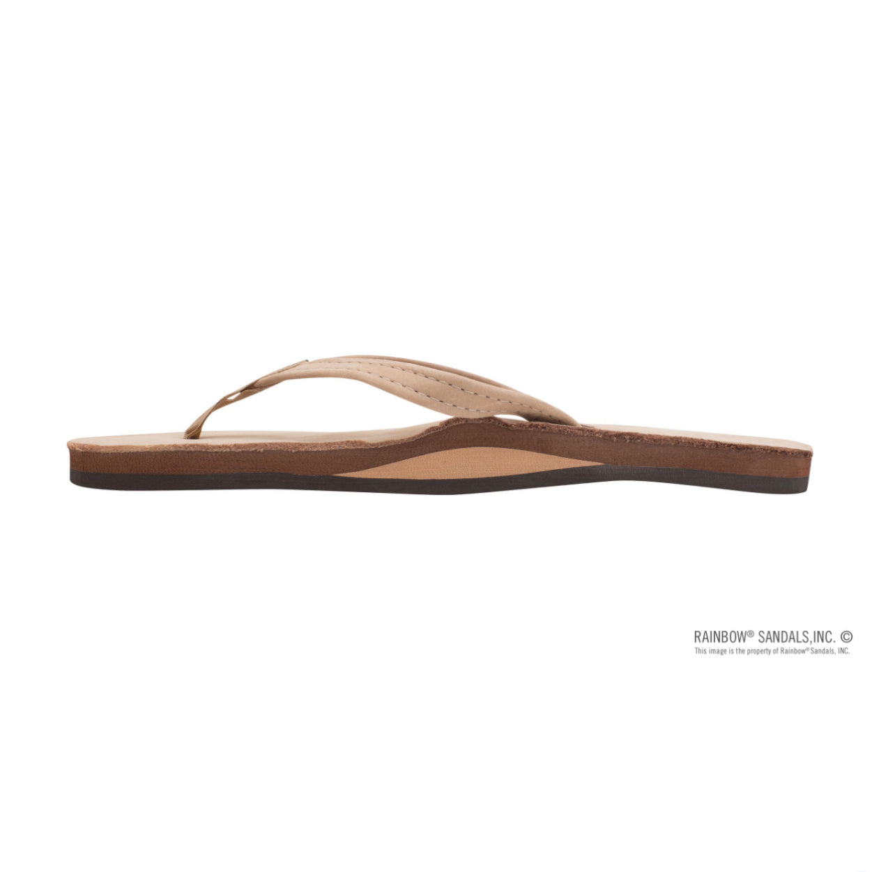 SIERRA BROWN - Rainbow Single Layer Premier Leather with Arch Support and a 1/2" Narrow Strap