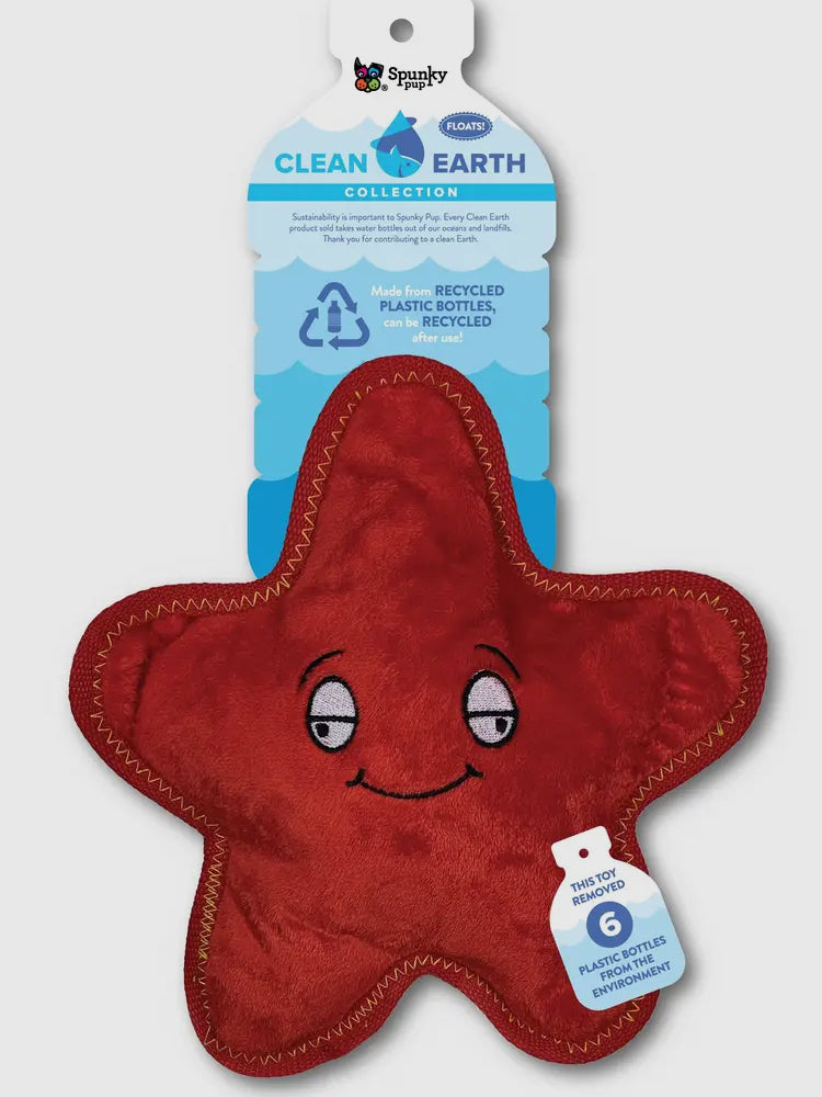 STARFISH DOG TOY - Spunky Pup Clean Earth Recycled Plush 100% Sustainable