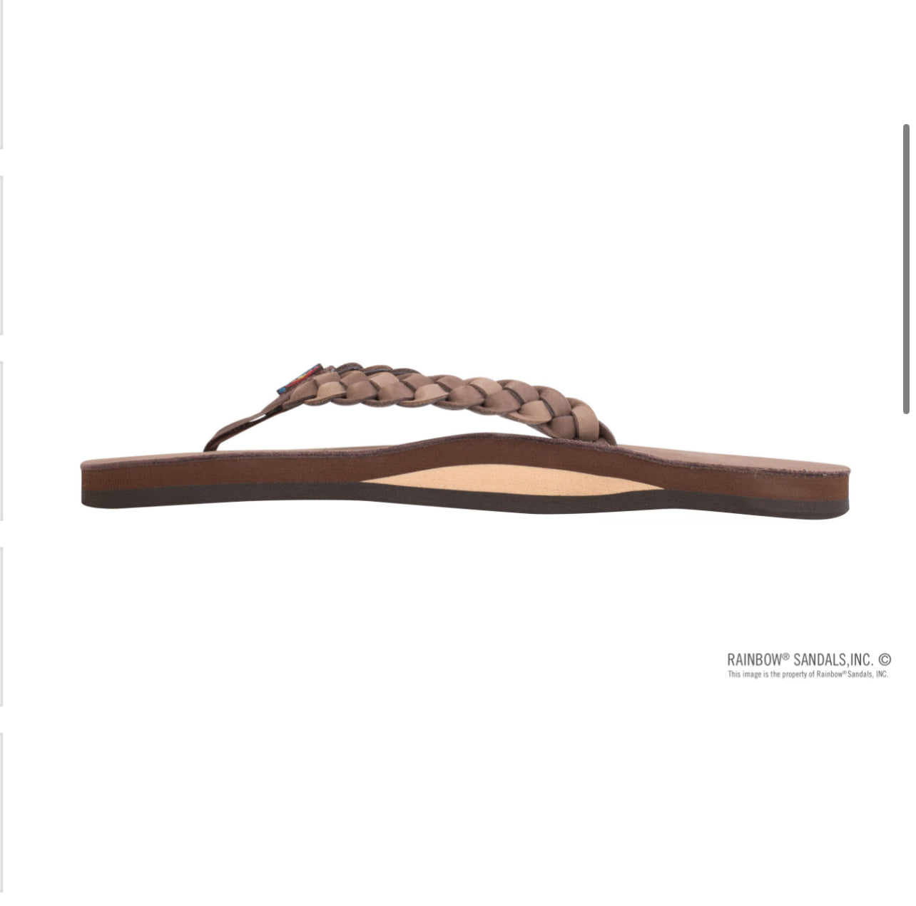 TWISTED SISTER SIERRA BROWN - Rainbow Single Layer Arch Support Leather with a 3/4" Medium Double Braided Strap