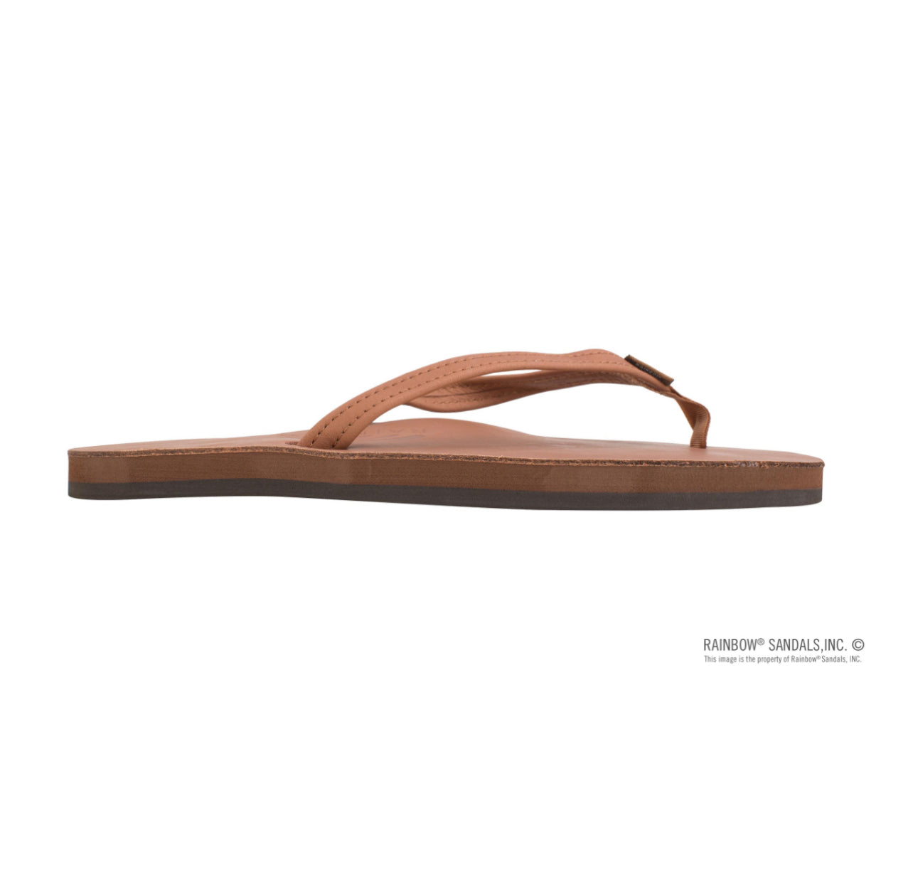 TAN - Rainbow Single Layer Classic Leather with Arch Support and a 1/2" Narrow Strap