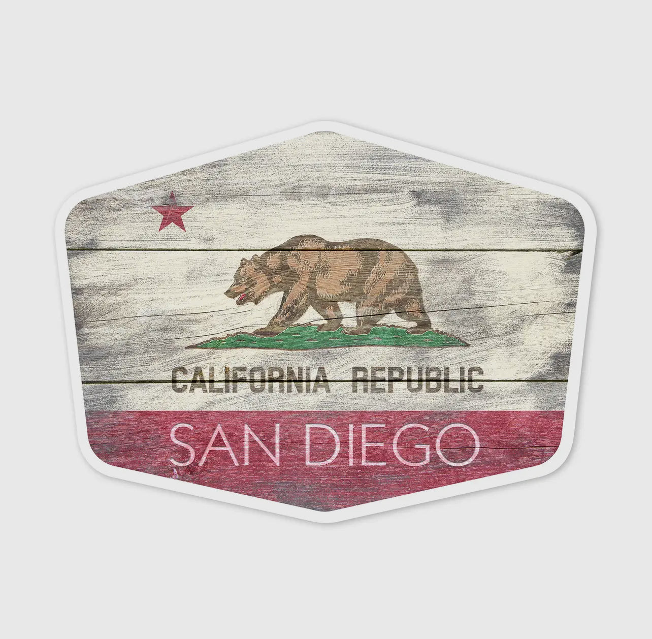 RUSTIC CALIFORNIA STATE FLAG - decal/sticker