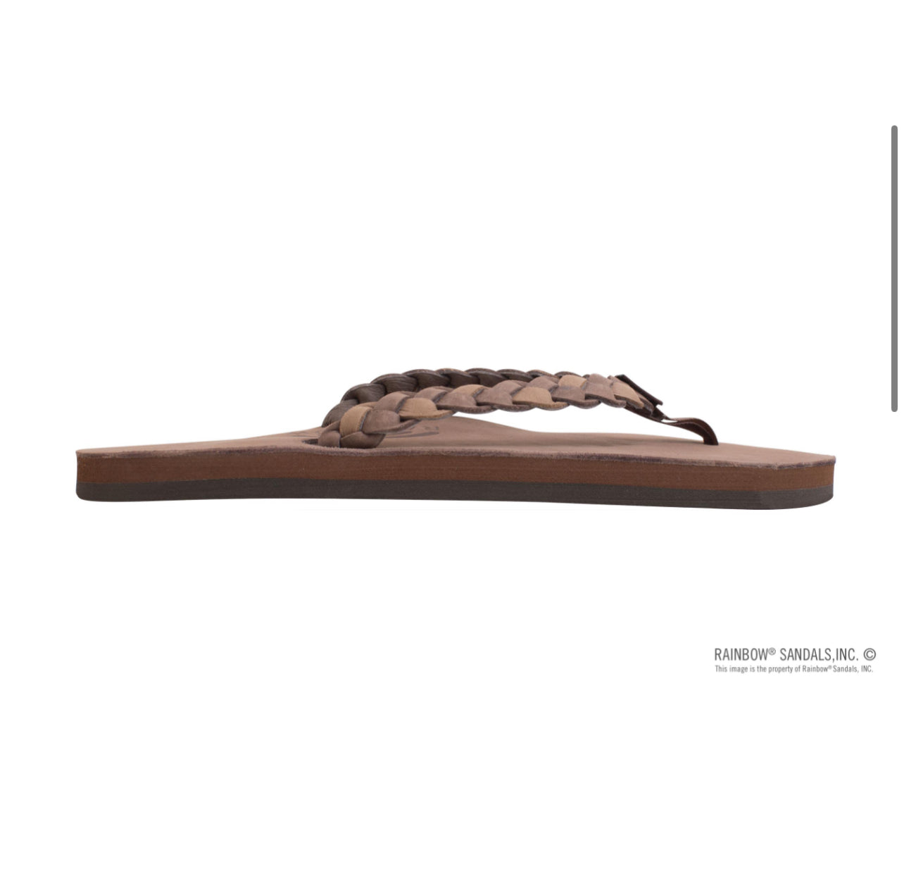 TWISTED SISTER SIERRA BROWN - Rainbow Single Layer Arch Support Leather with a 3/4" Medium Double Braided Strap