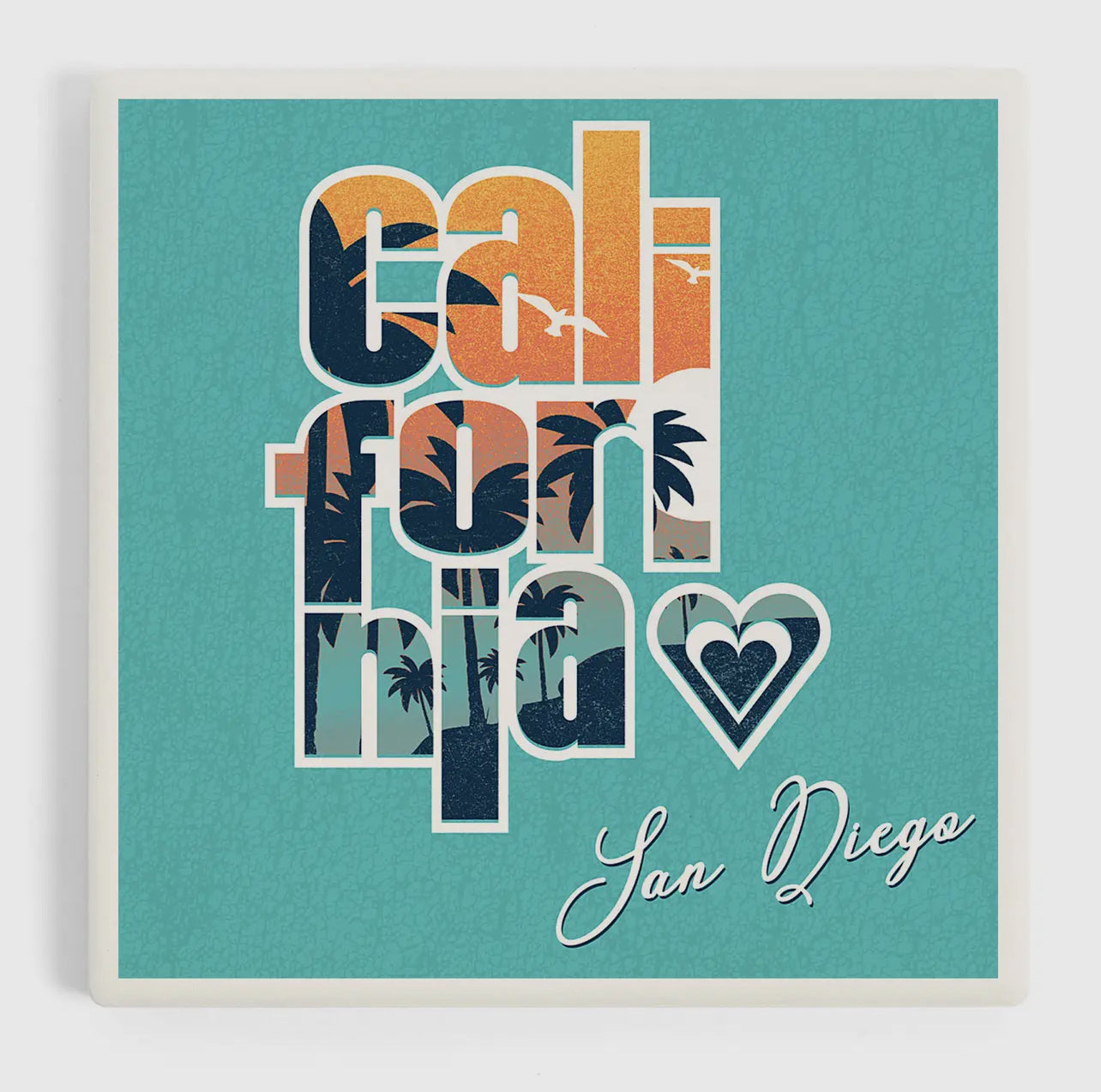 STATE LOVE - San Diego Ceramic Coaster