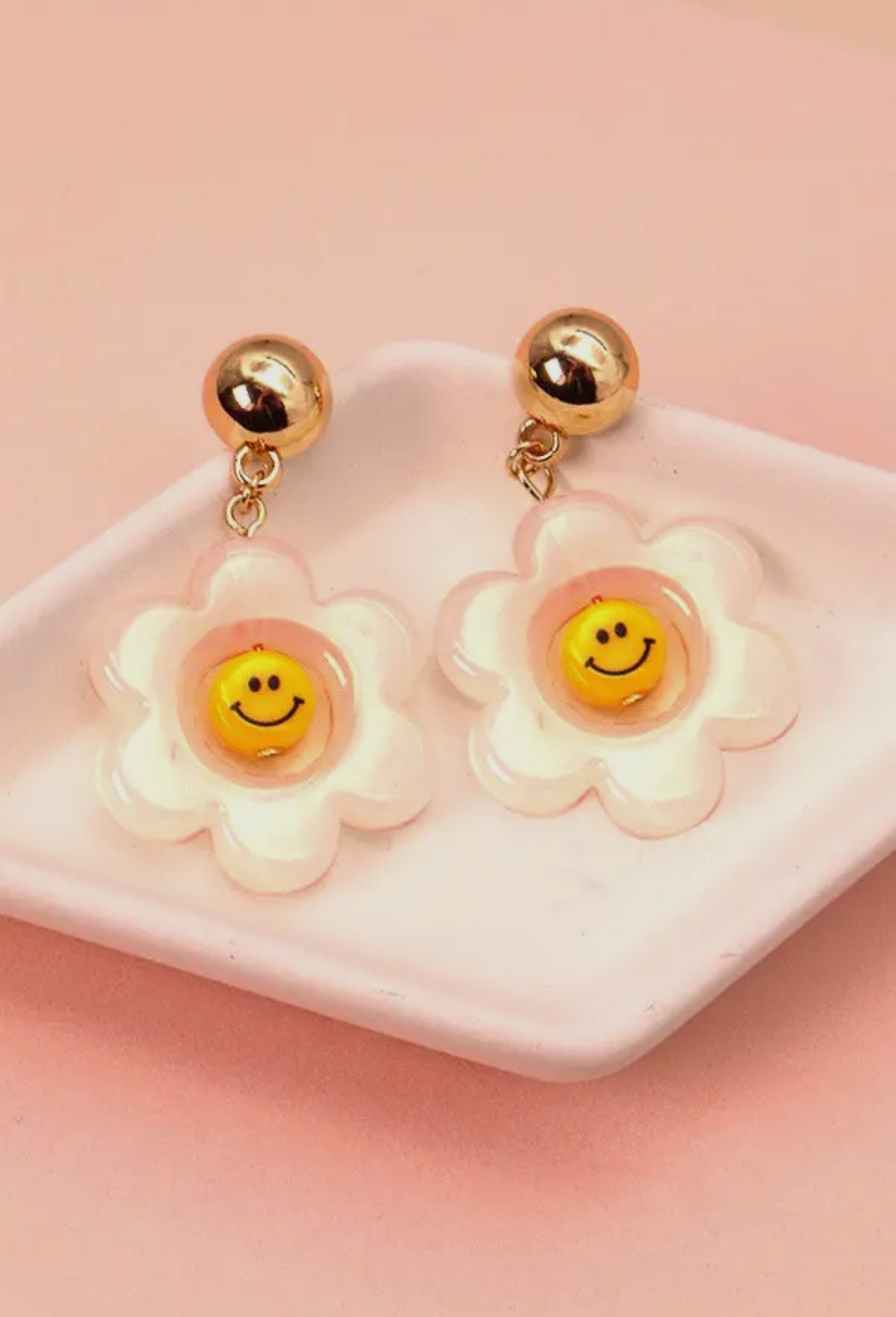 Smiley Flower Post Earrings