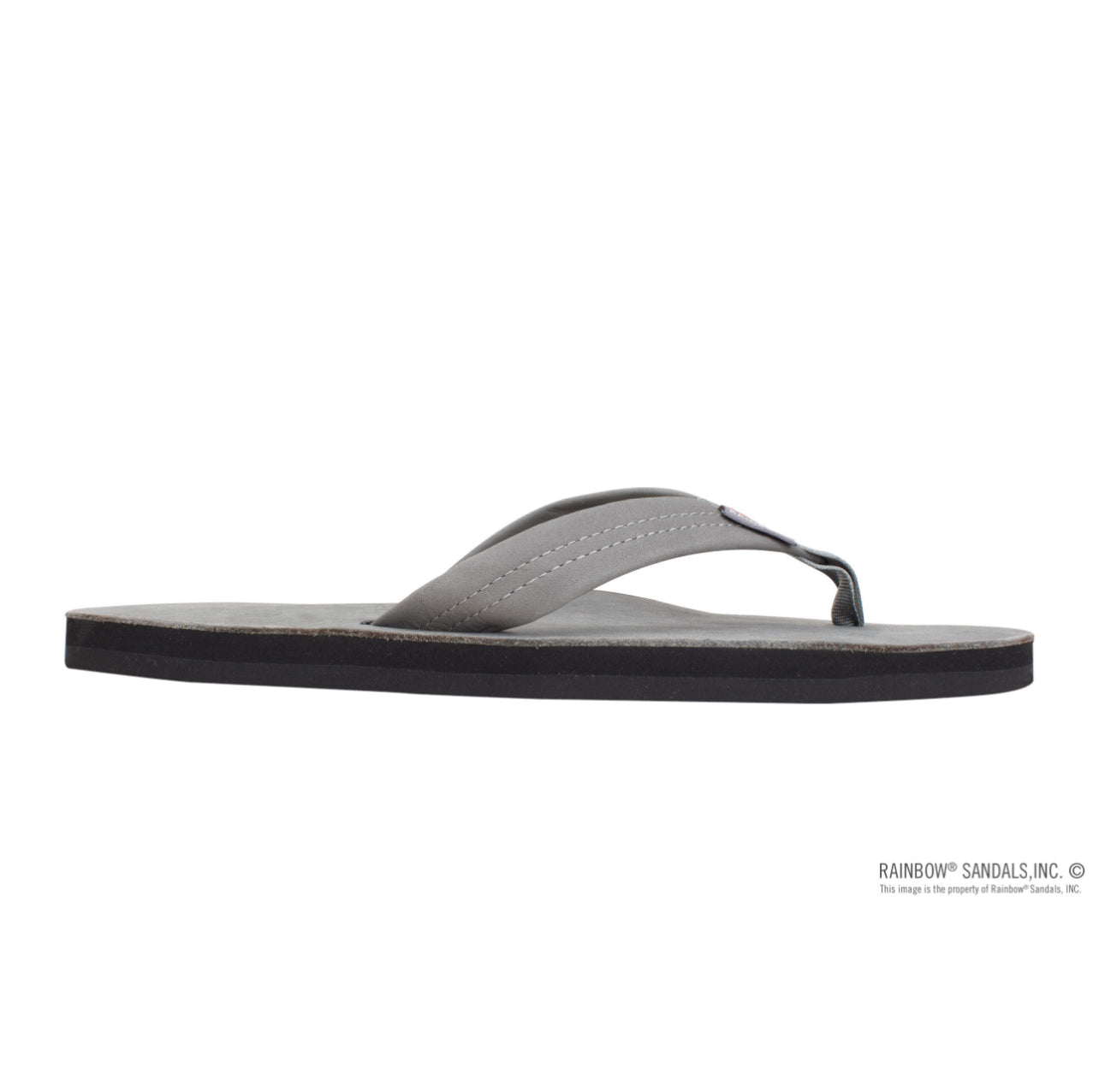 GREY - Rainbow Single Layer Premier Leather w/Arch Support 1” Strap