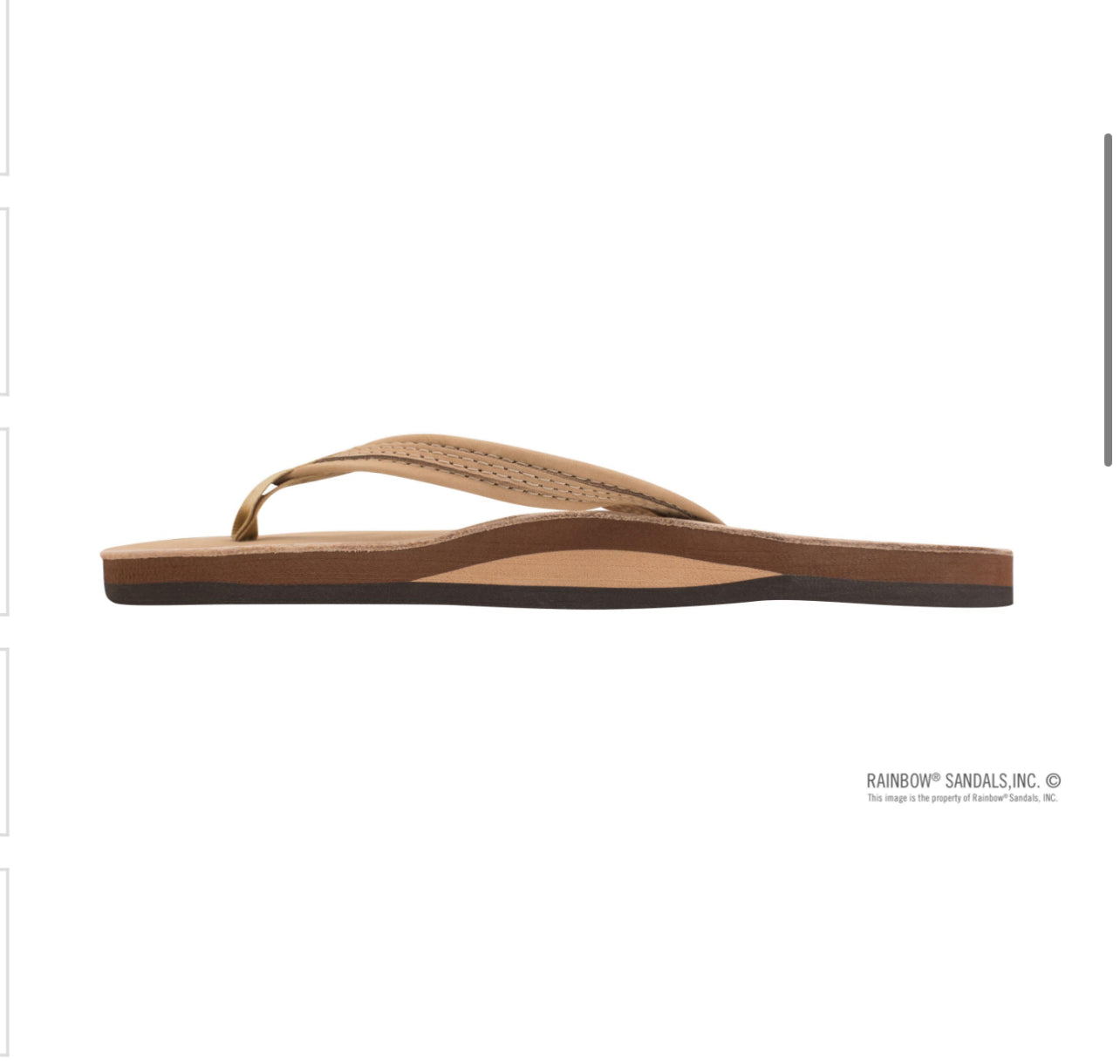 THE MADISON SIERRA BROWN - Rainbow Single Layer Arch Support with a Braid on a 1/2" Narrow Rolled Strap