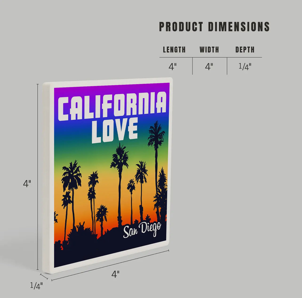 CALIFORNIA LOVE - San Diego Ceramic Coaster