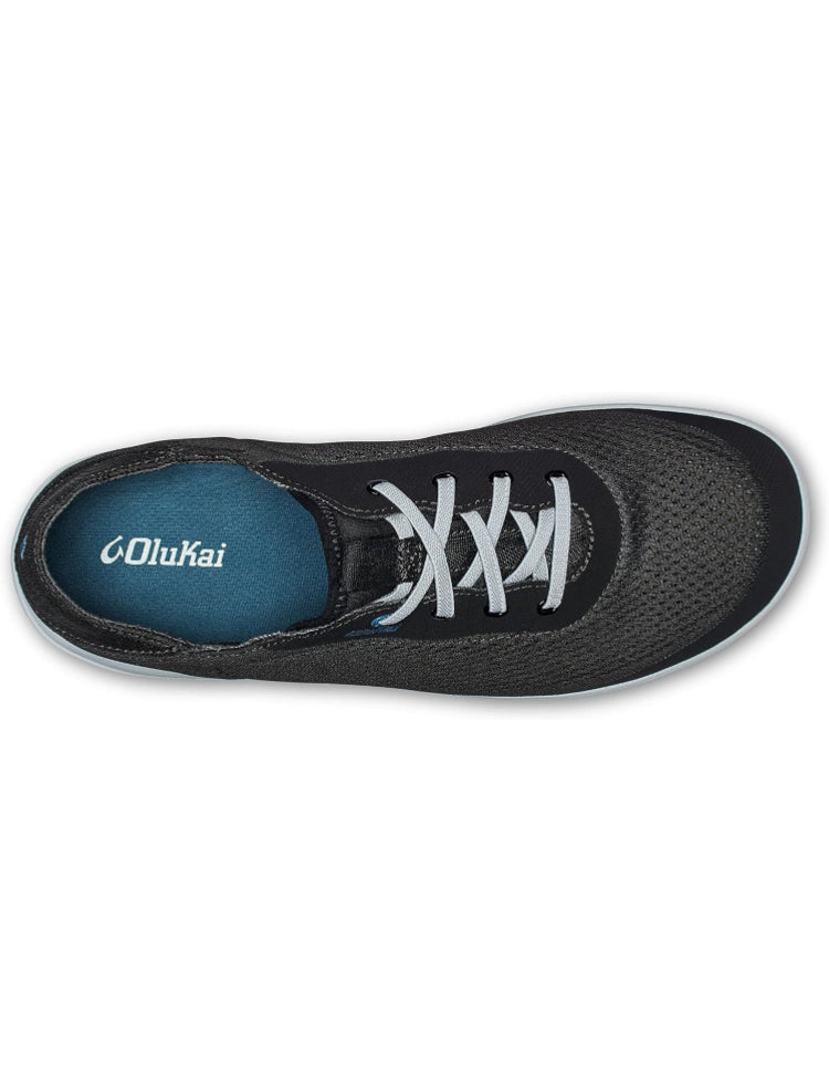 MOKU PAE BOAT SHOES - Olukai Black/Blue Coral