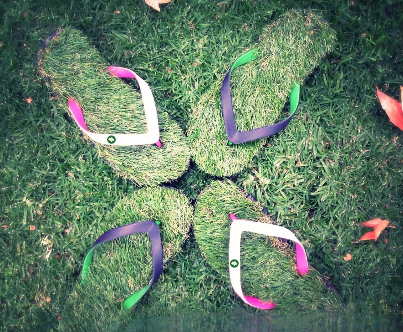 GRASS FLIP FLOPS! No watering required