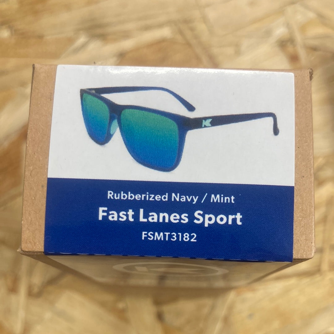 Knockaround Fast Lanes Sport Sunglasses - Rubberized Navy / Mint