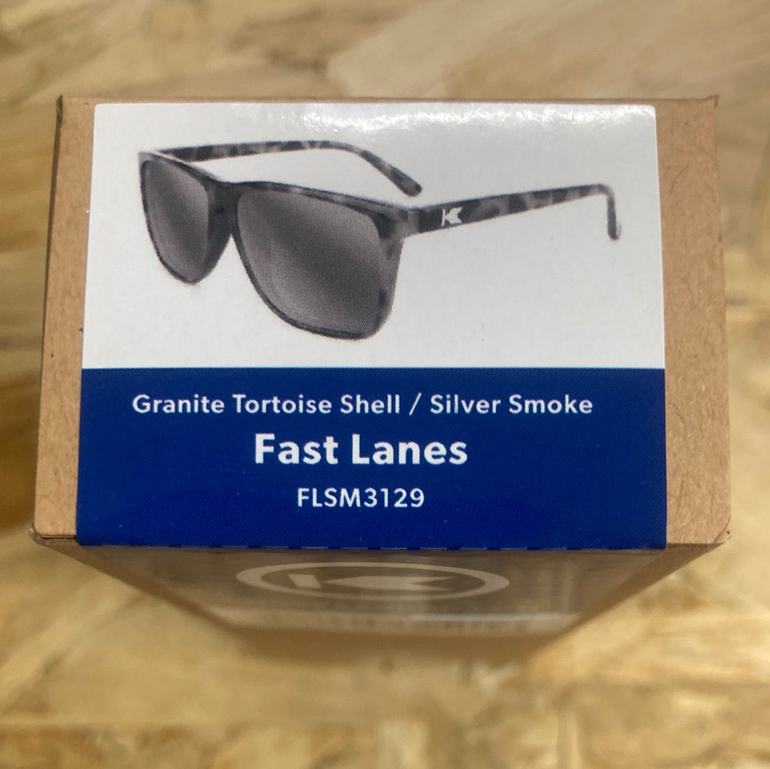 GRANITE TORTOISE SHELL/SIPVER SMOKE FAST LANES - Polarized Knockaround Sunglasses